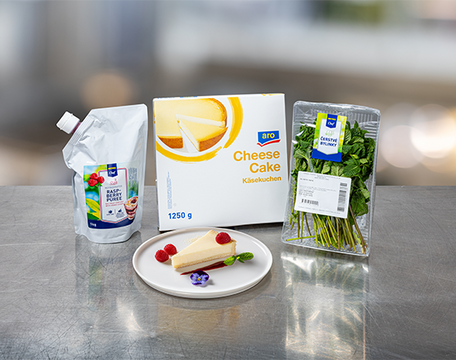 ARO Cheesecake s malinovým pyré a malinami